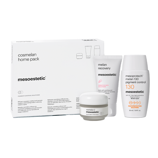 Cosmelan Home Pack by Mesoestetic – maintenance kit with Cosmelan 2, Melan Recovery, and Melan 130+ SPF